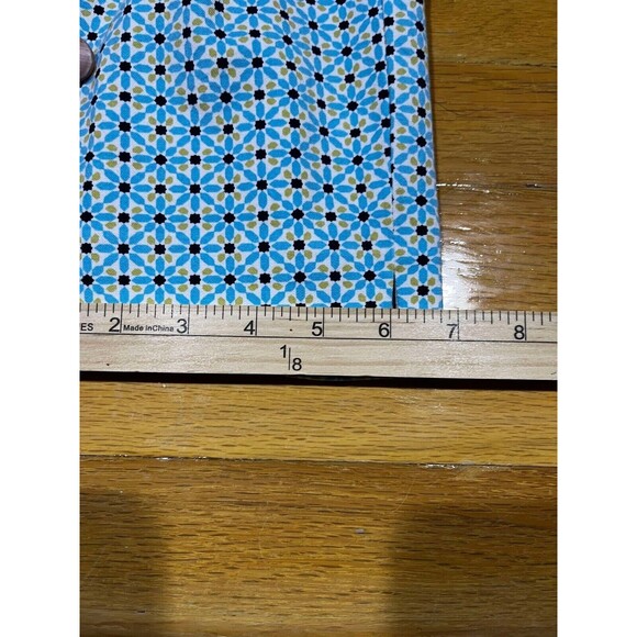 Talbots Pants Womens Curvy Size 6 Geometric Design Blue and Yellow Countrycore - Picture 7 of 8